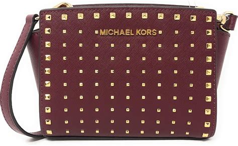 michael kors selma mini merlot|Michael Kors Women's Selma Stud Mini Crossbody Bag No Size .